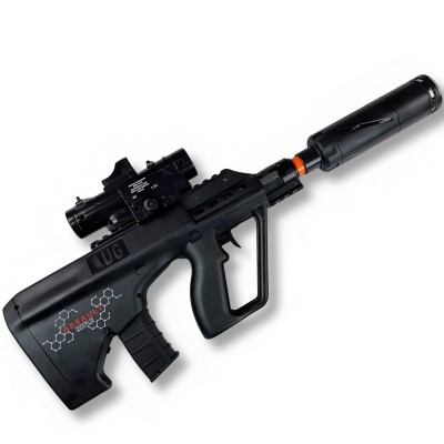 Mini Aug Gel Blaster With 7 Colors of Lighted Silencer Recommended Age Range: 10-15 Years