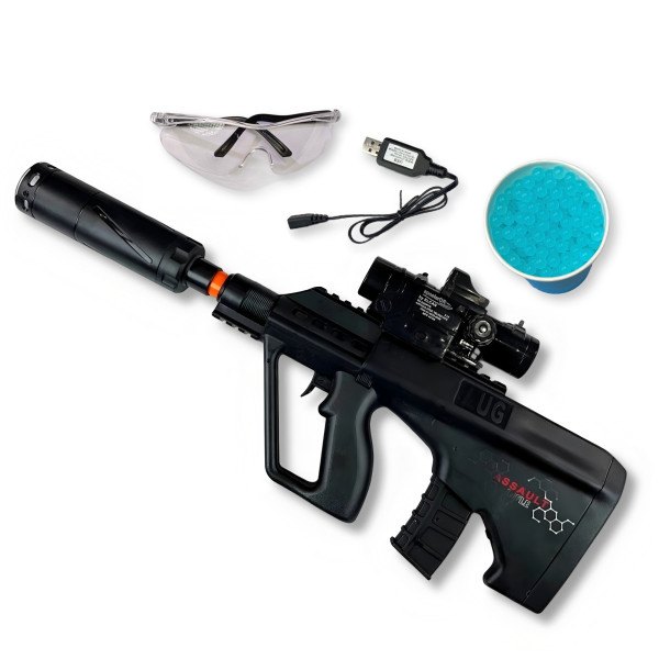 Mini Aug Gel Blaster With 7 Colors of Lighted Silencer Recommended Age Range: 10-15 Years
