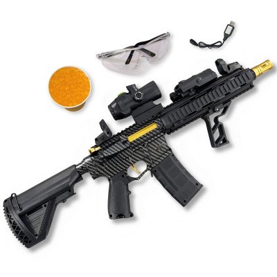 Carbon Fiber Gold Embellished M416 Gel Blaster