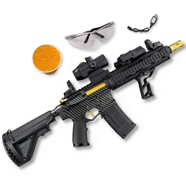 Carbon Fiber Gold Embellished M416 Gel Blaster