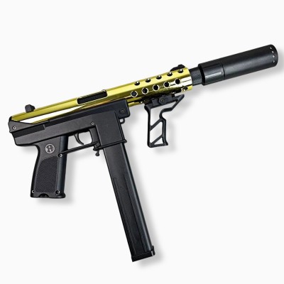 Gold Sliver TEC9 Gel Blaster With 7 Colors of Lighted Silencer